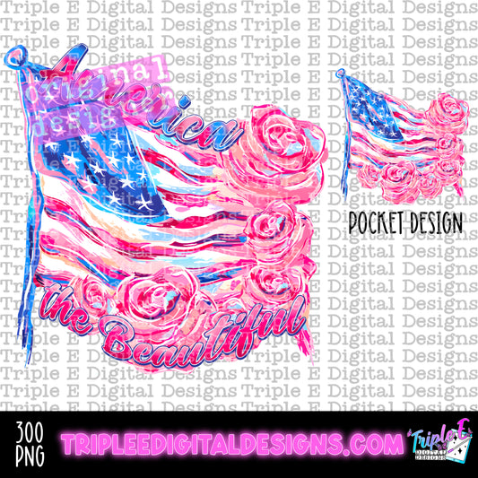 America The Beautiful PNG Design