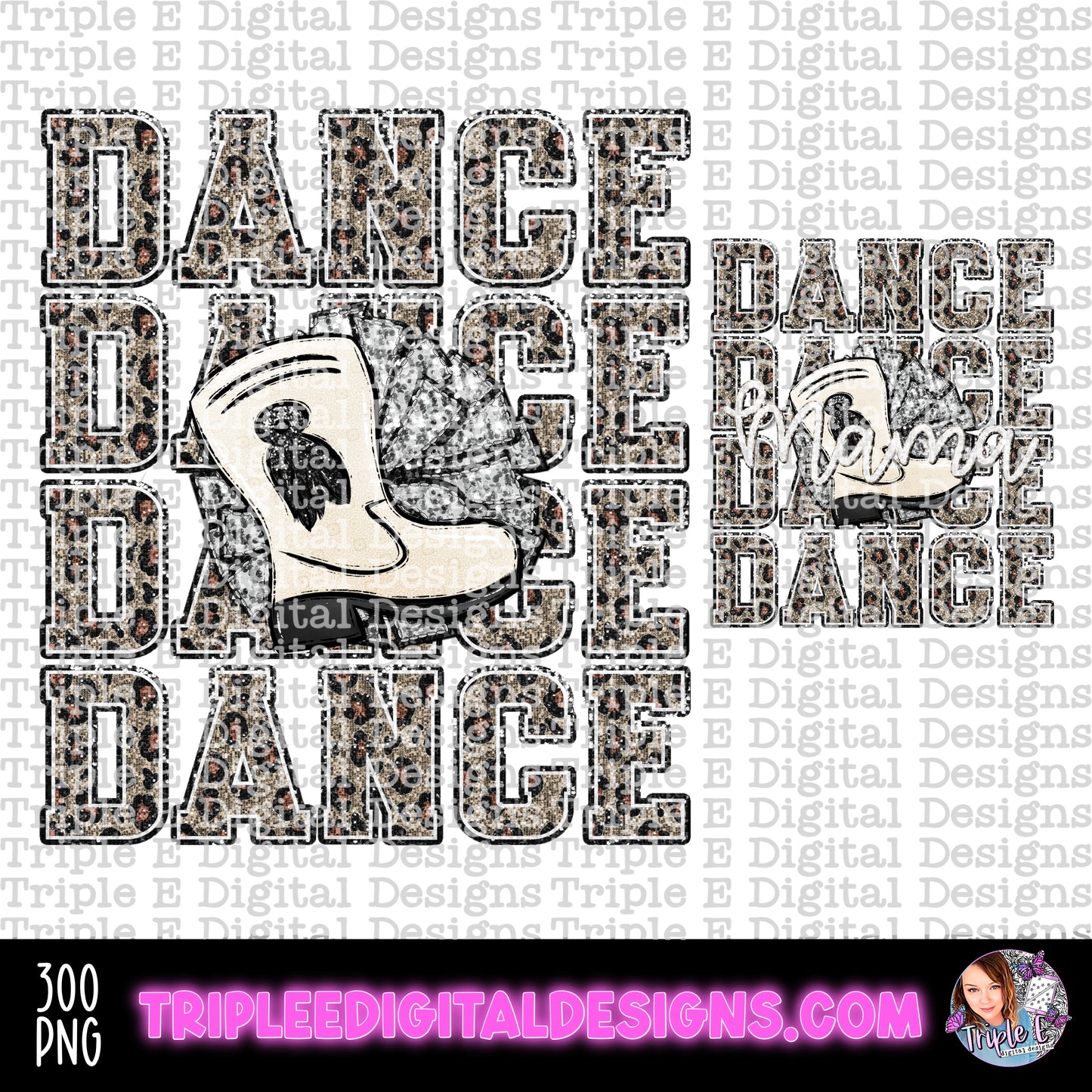 Leopard Dance Set Design PNG