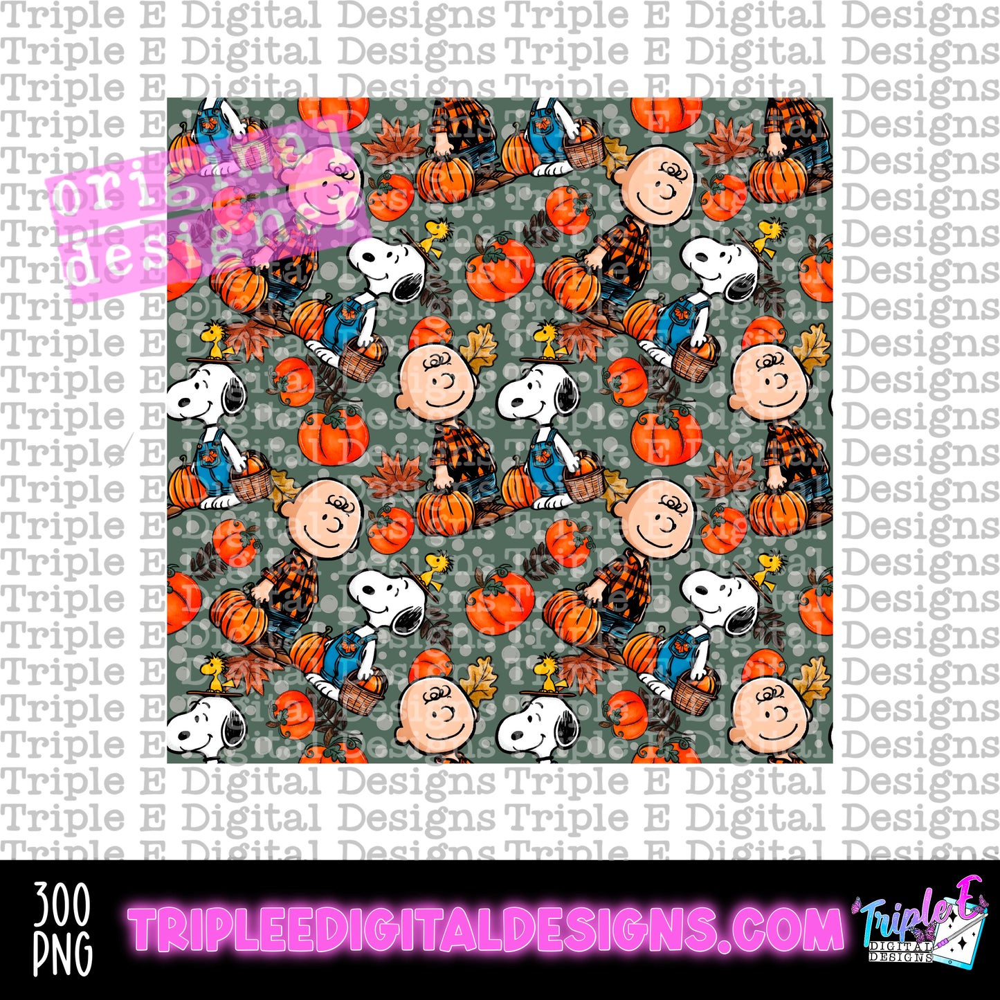 Pumpkin Patch Season Seamless PNG Design