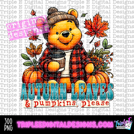 Autumn Leaves Pumpkins Please PNG Design