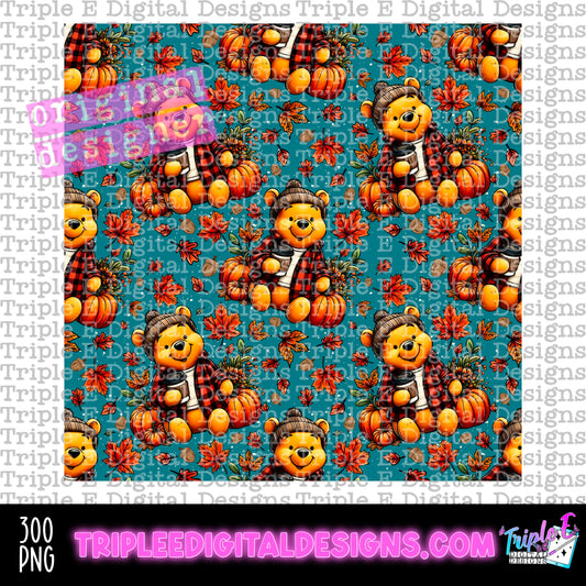 Autumn Leaves Season Seamless PNG Design