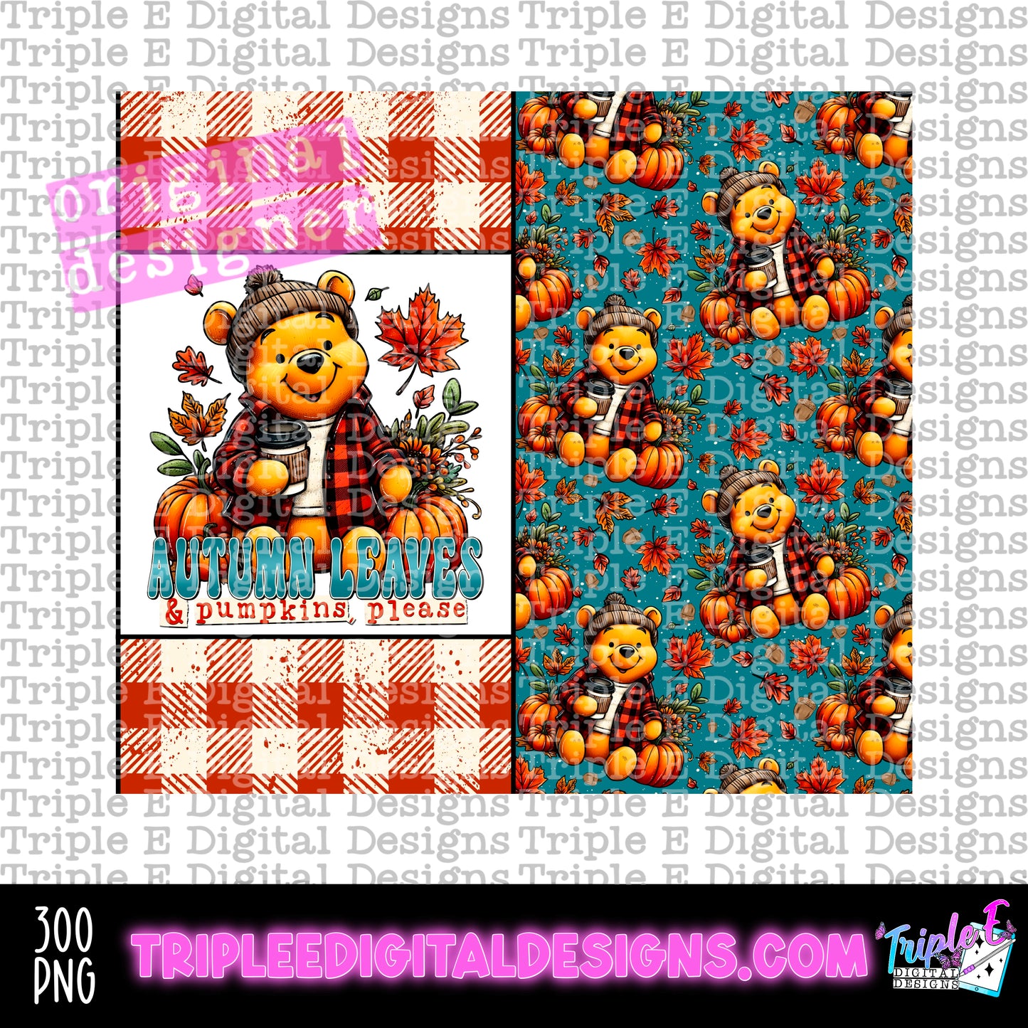 Autumn Leaves Pumpkins Please Tumbler PNG Design