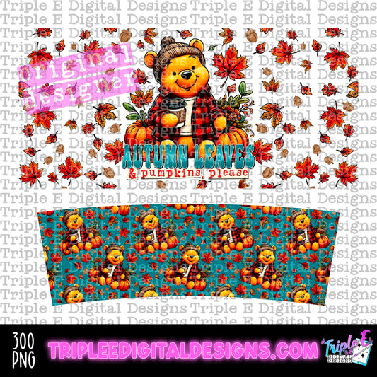 Autumn Leaves Pumpkins Please 40oz Tumbler PNG Design