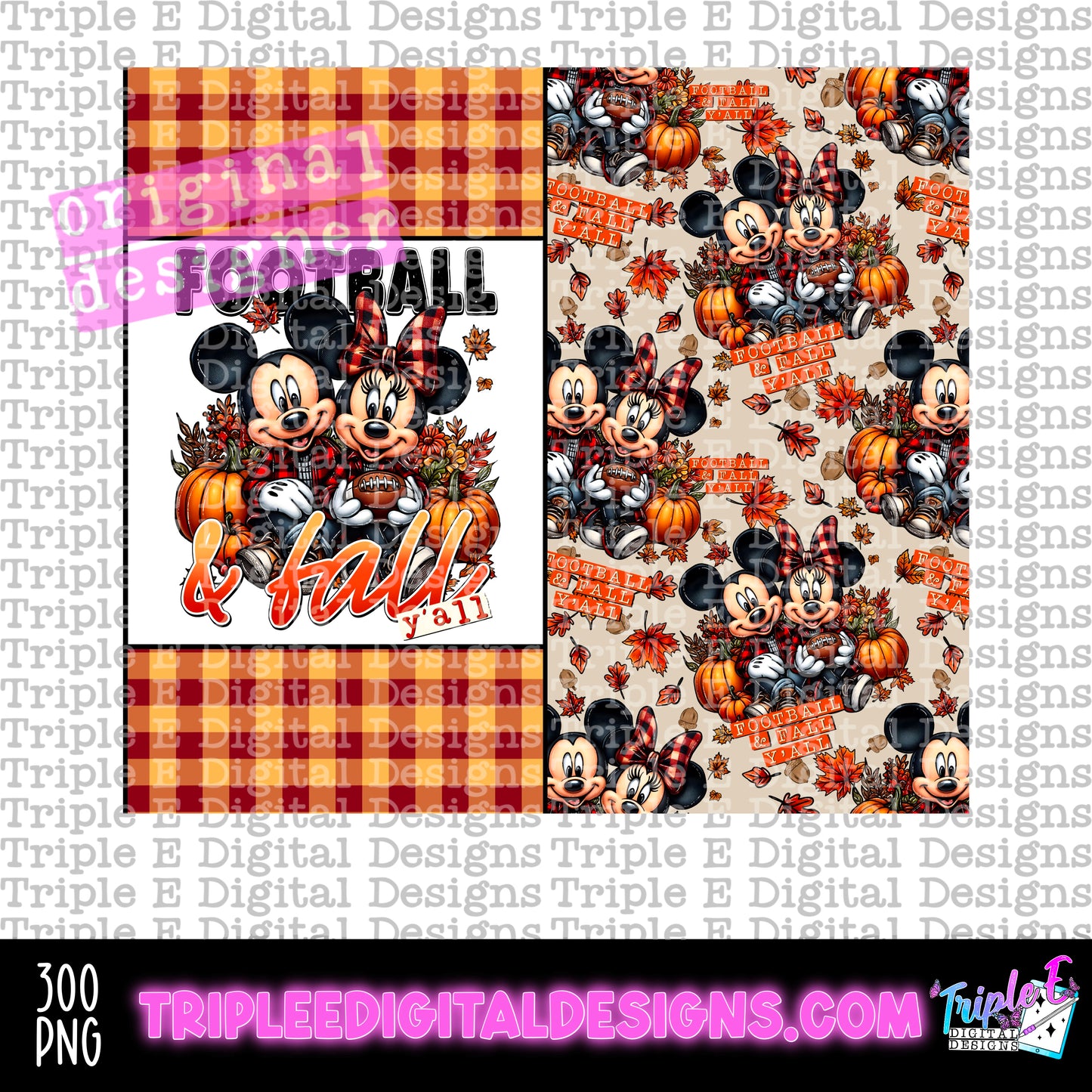 Football And Fall Tumbler PNG Design