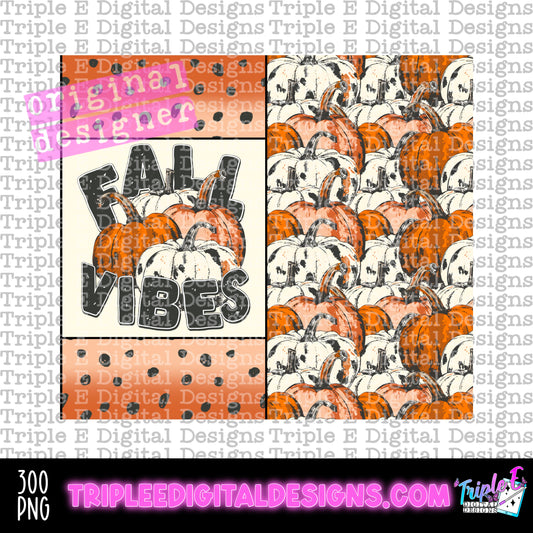 Fall Vibes Tumbler PNG Design