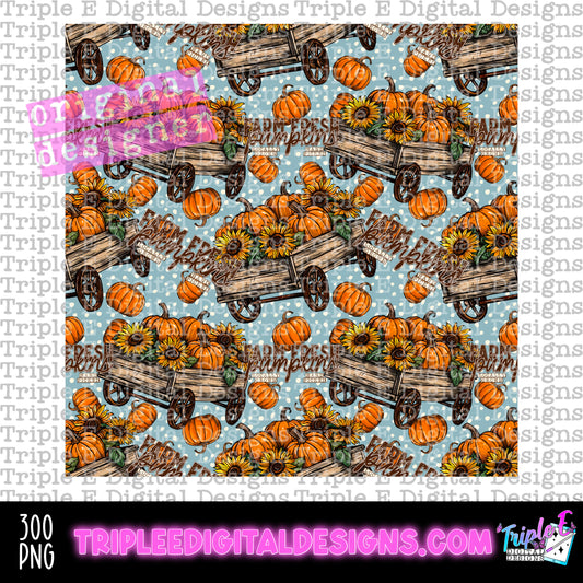 Farm Fresh Pumpkins Seamless PNG Design