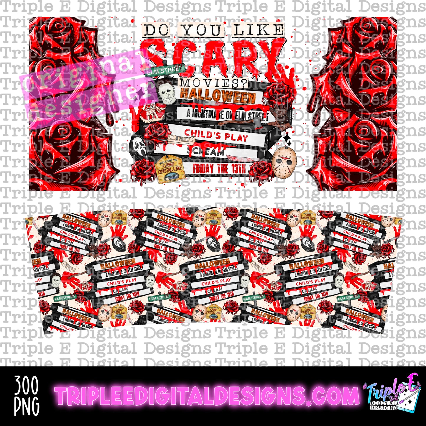 Do You Like Scary Movies 40oz Tumbler PNG Design