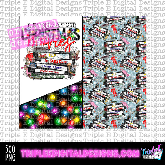 Let's Watch Christmas Movies Tumbler PNG Design