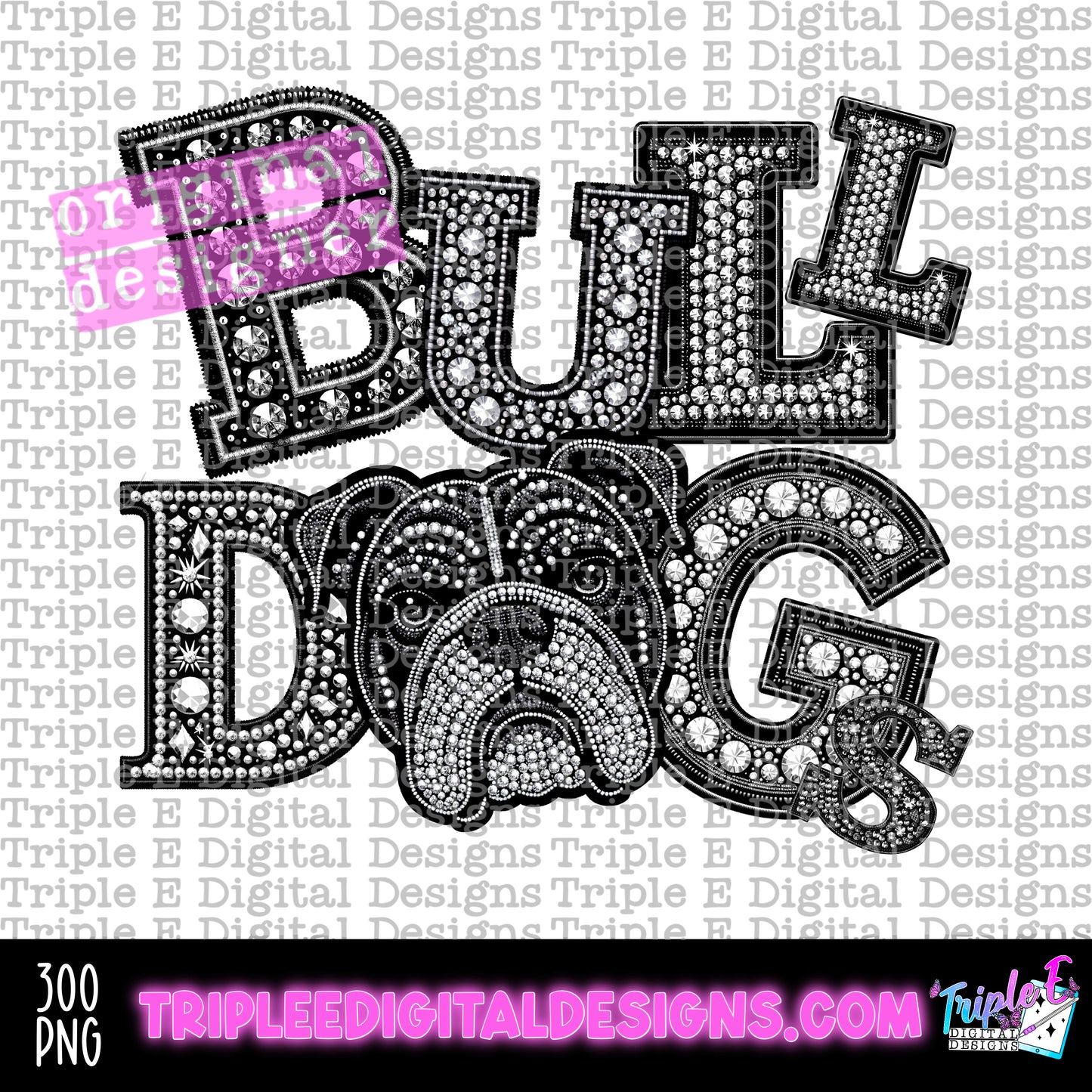 Bulldogs Rhinestone PNG Design