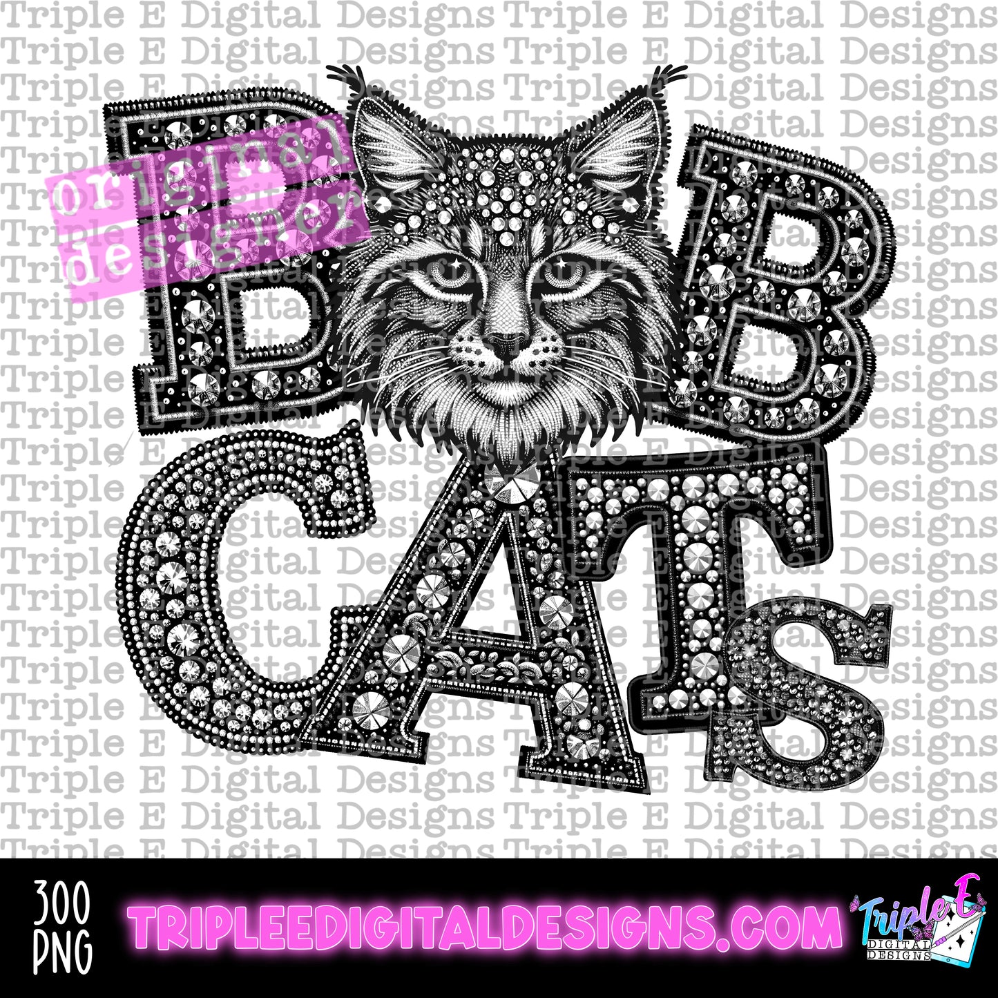 Bobcats Rhinestone PNG Design