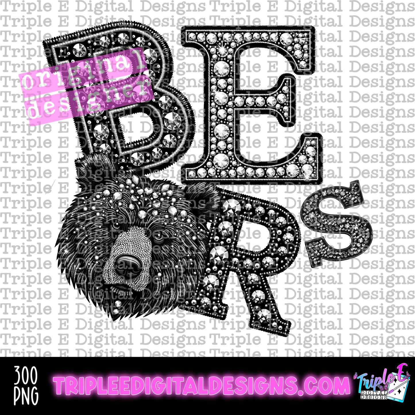 Bears Rhinestone PNG Design