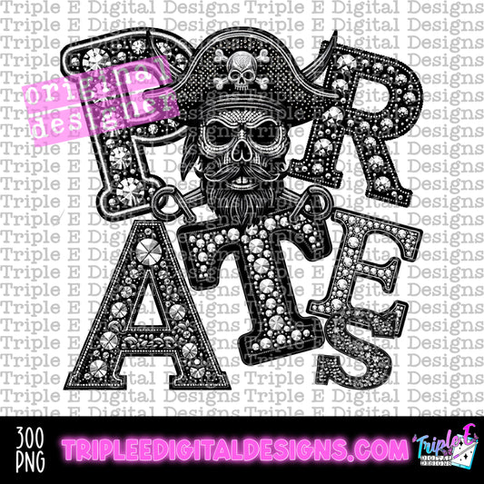 Pirates Rhinestone PNG Design