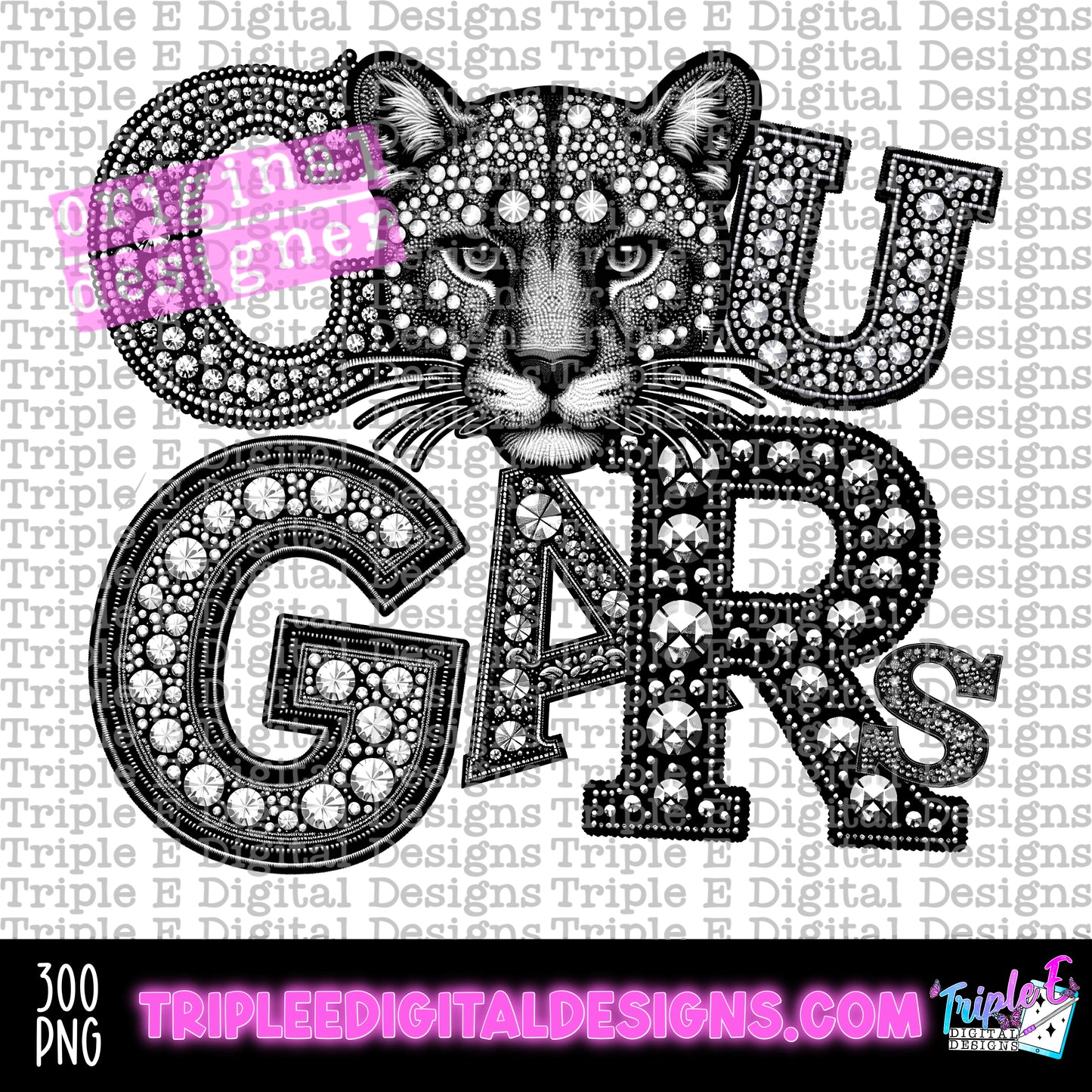 Cougars Rhinestone PNG Design