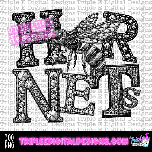 Hornets Rhinestone PNG Design