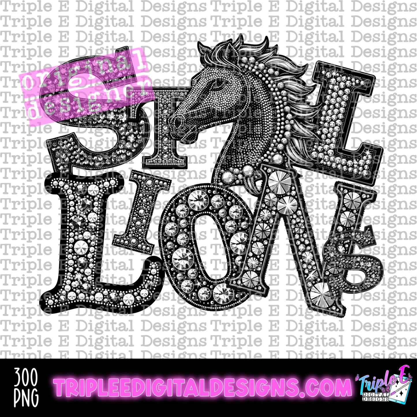 Stallions Rhinestone PNG Design