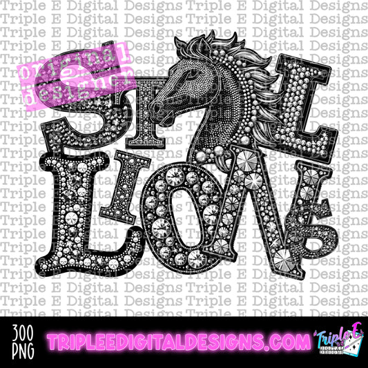 Stallions Rhinestone PNG Design