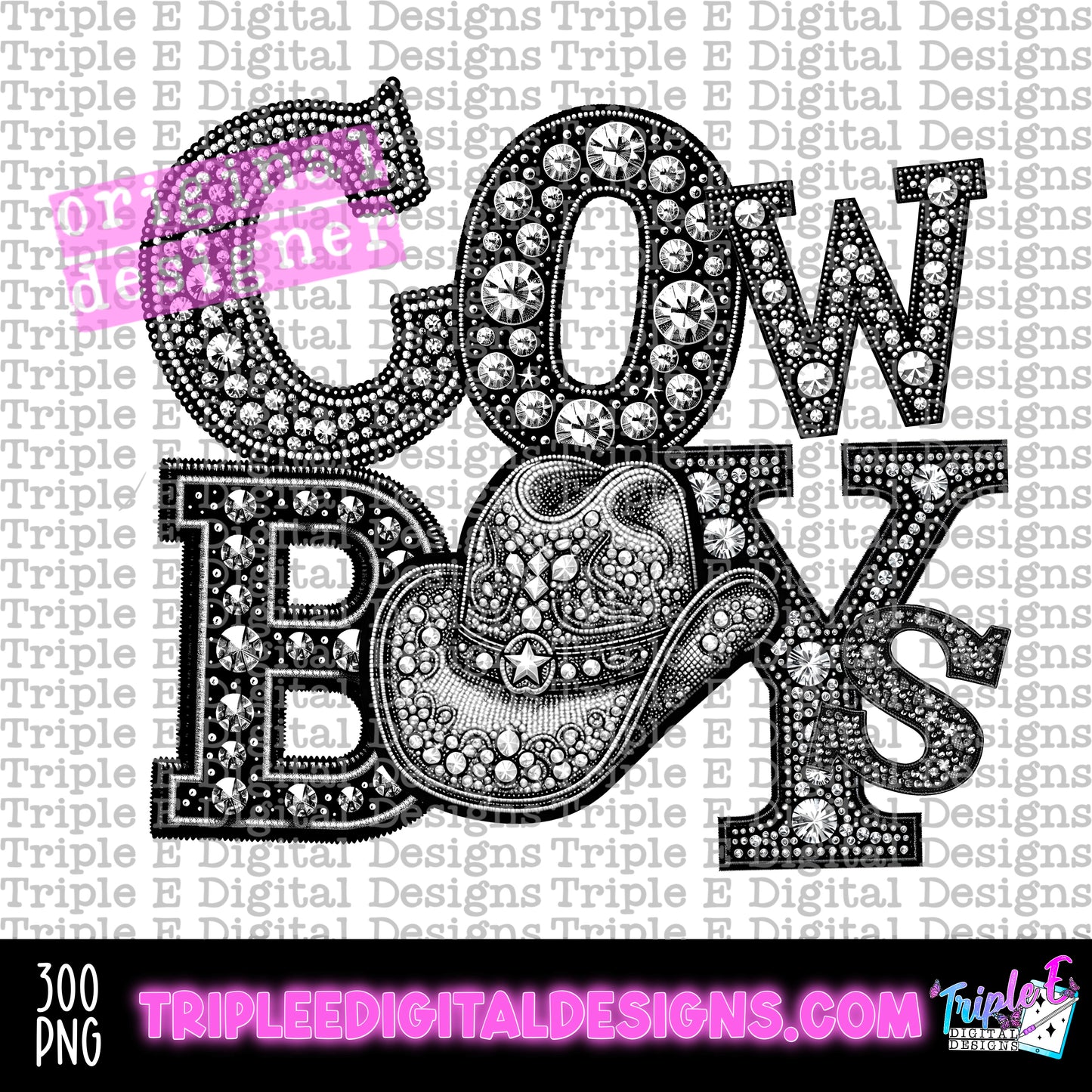 Cowboys Hat Rhinestone PNG Design