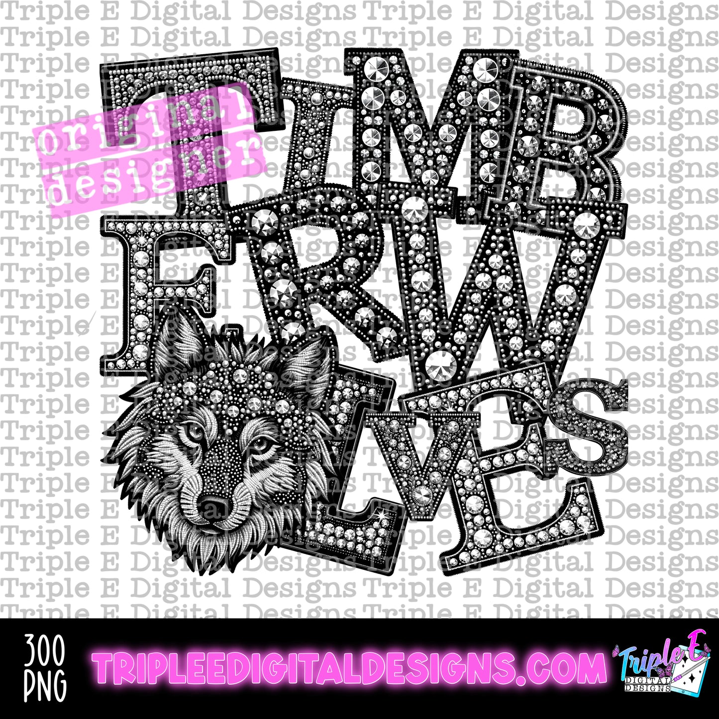 Timberwolves Rhinestone PNG Design