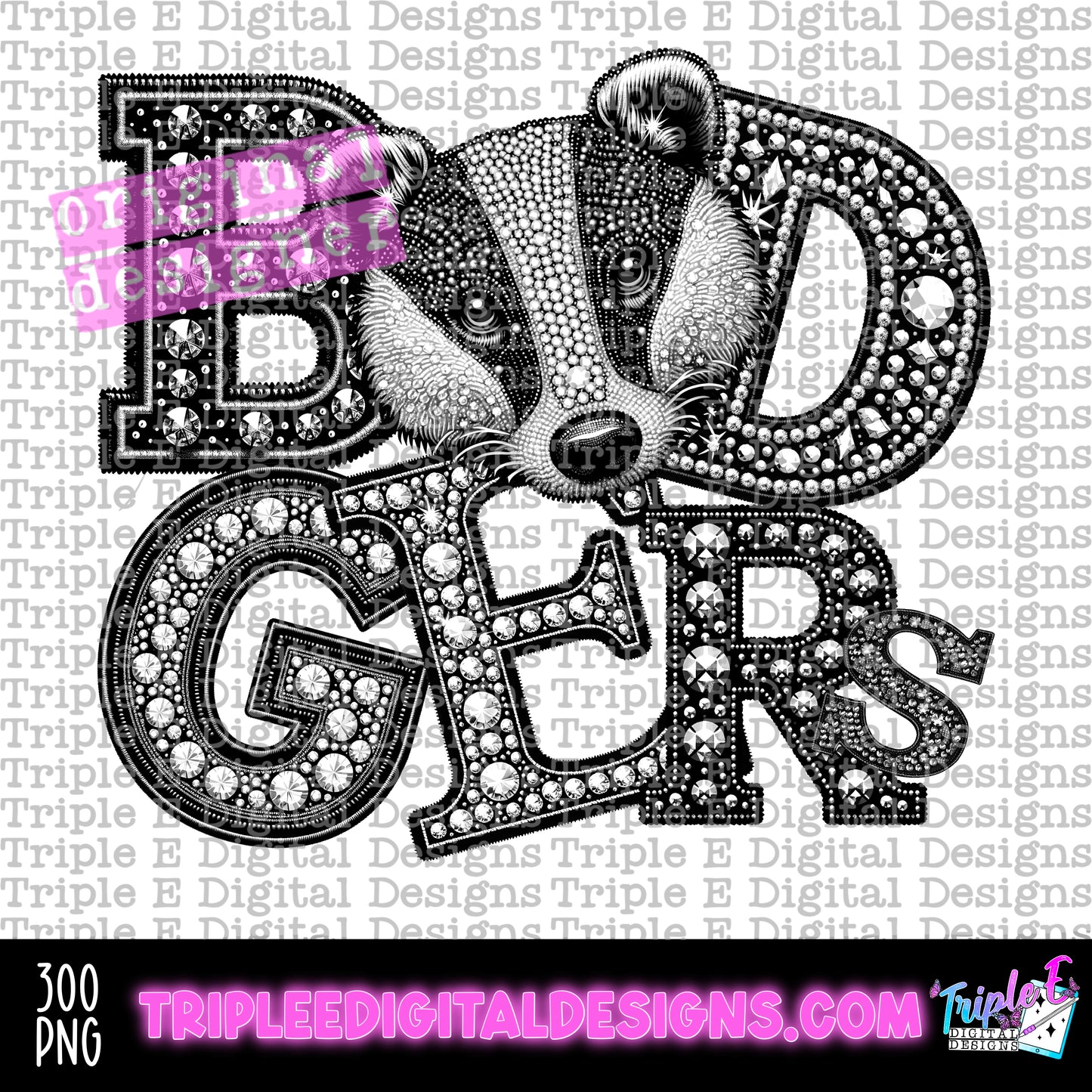 Badgers Rhinestone PNG Design