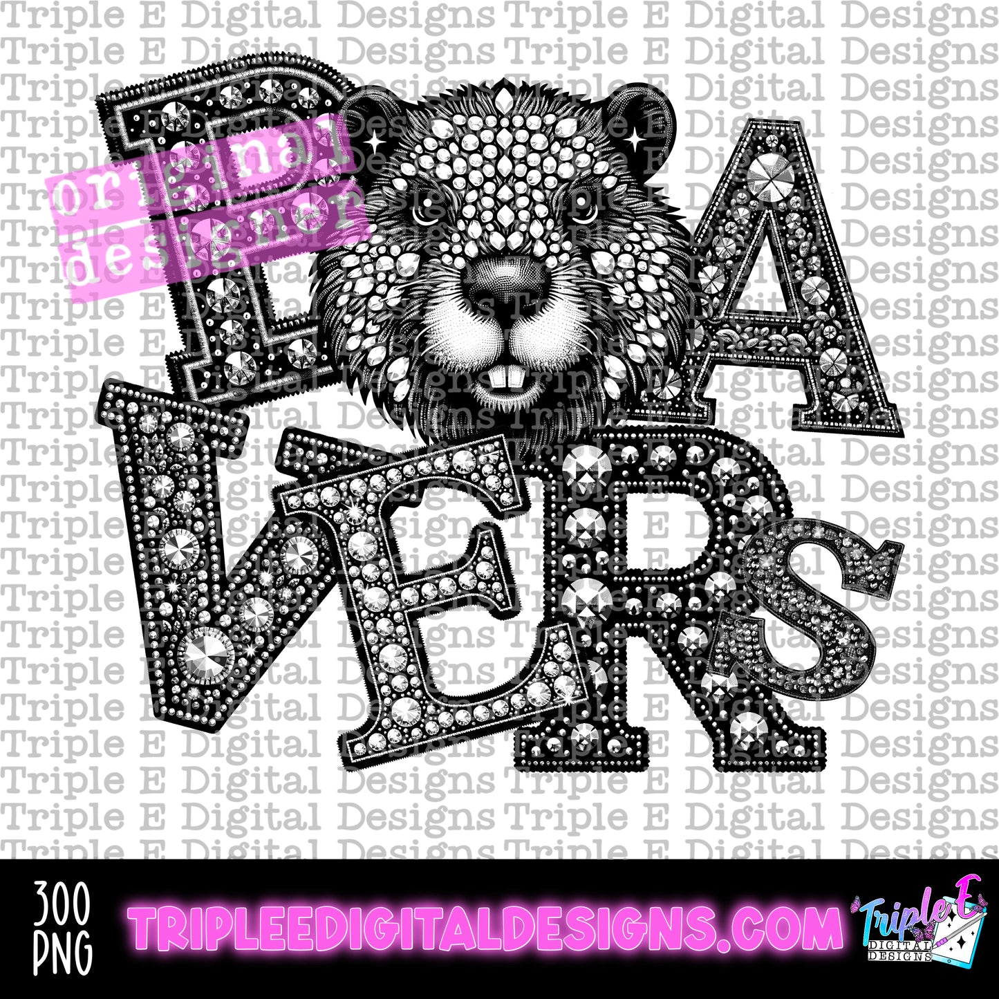 Beavers Rhinestone PNG Design