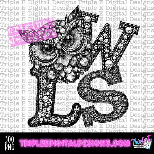 Owls Rhinestone PNG Design