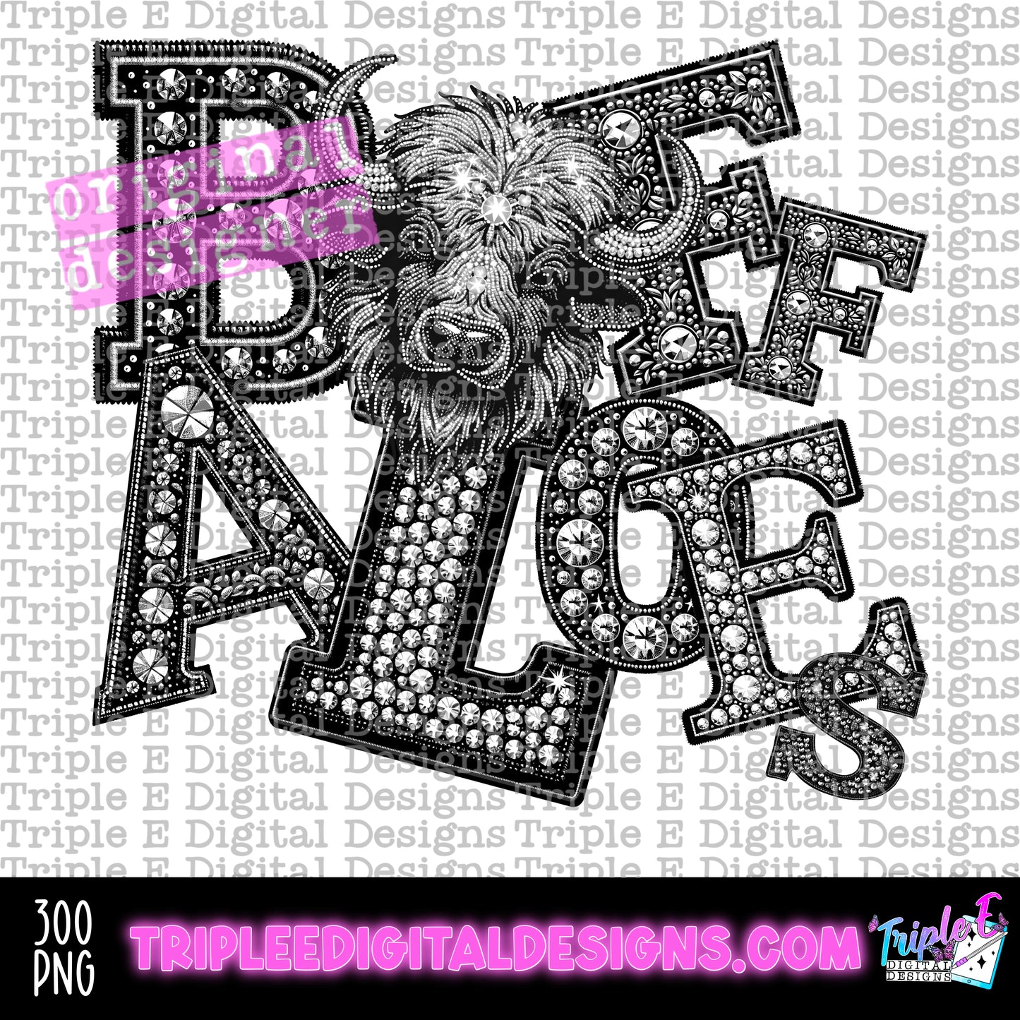 Buffalo Rhinestone PNG Design