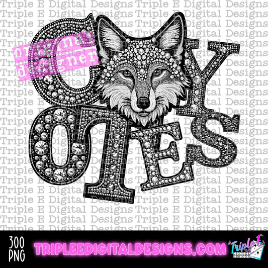 Coyotes Rhinestone PNG Design