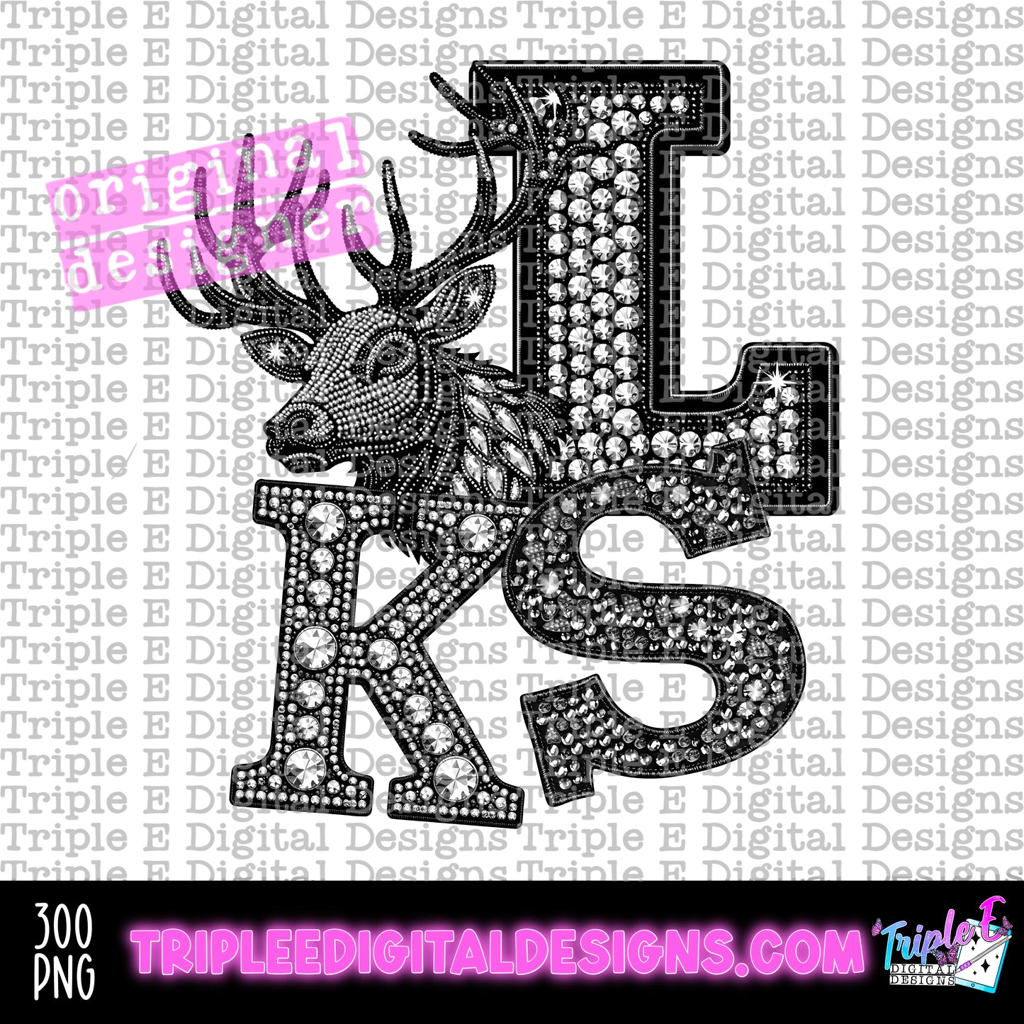 Elks Rhinestone PNG Design