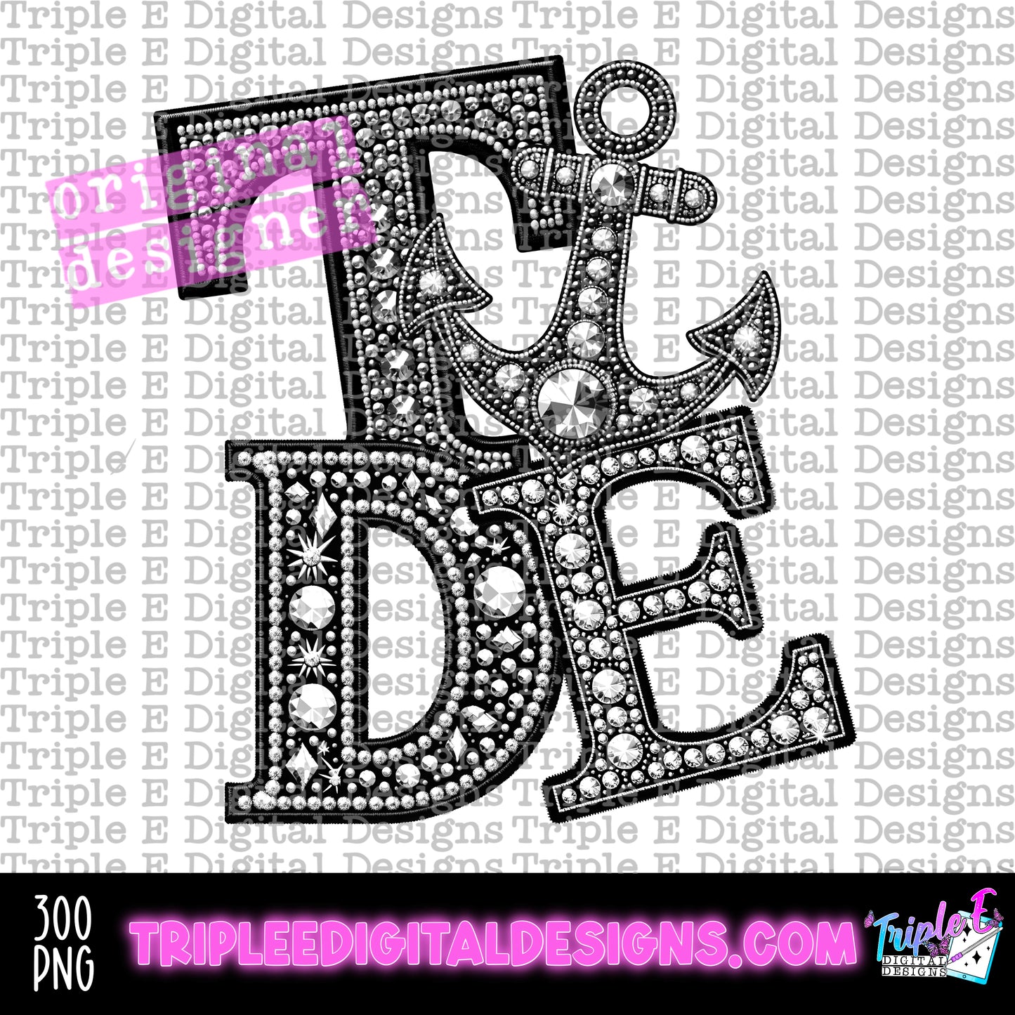 Tide Rhinestone PNG Design