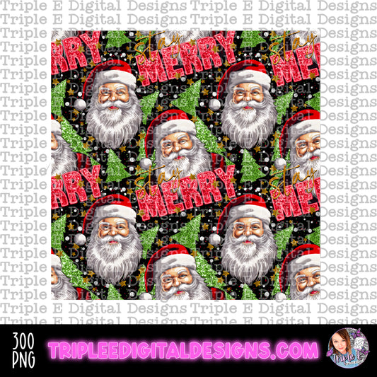 Stay Merry Seamless PNG Design