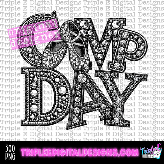 Comp Day Dance Rhinestones PNG Design