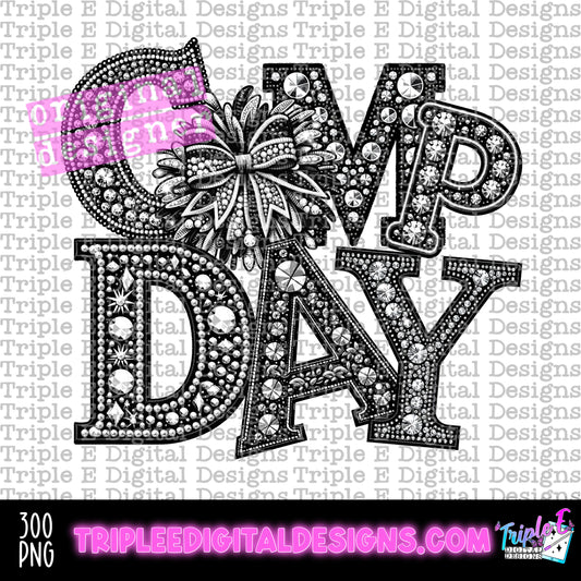 Comp Day Cheer Rhinestones PNG Design