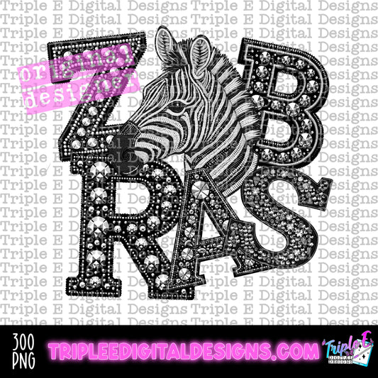 Zebras Rhinestone PNG Design