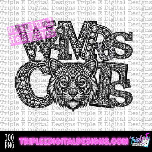 Wampus Cats Rhinestone PNG Design