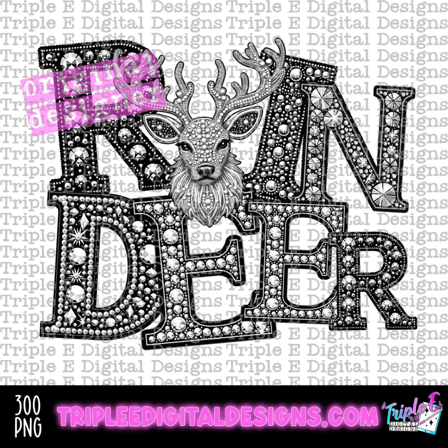 Reindeer Rhinestone PNG Design