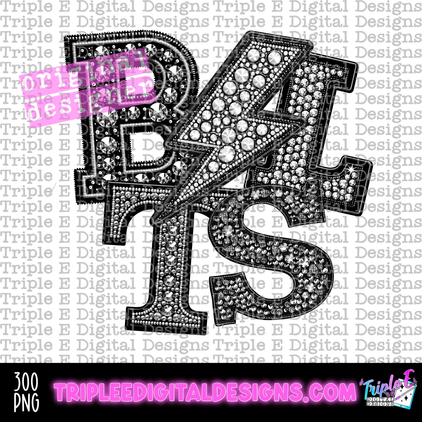 Bolts Rhinestone PNG Design