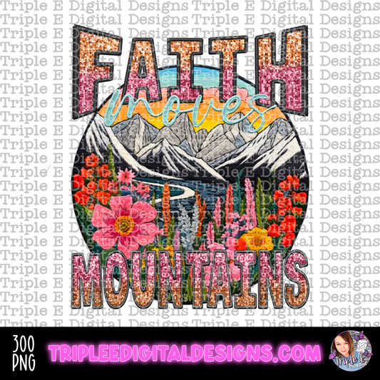 Faith Moves Mountains PNG Design