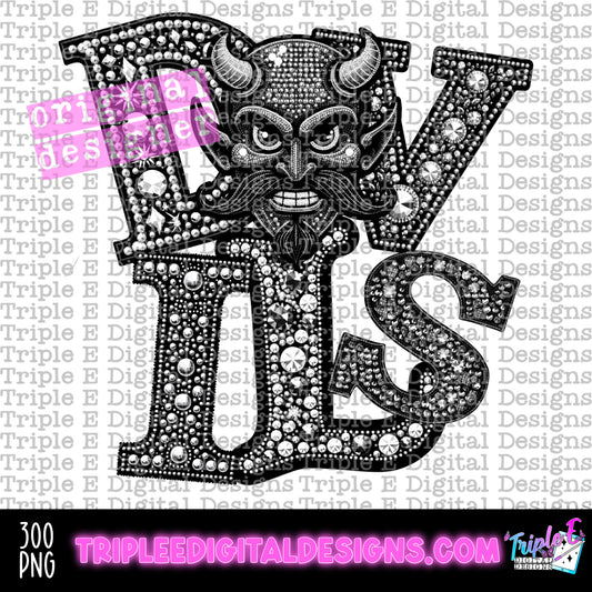 Devils Rhinestone PNG Design