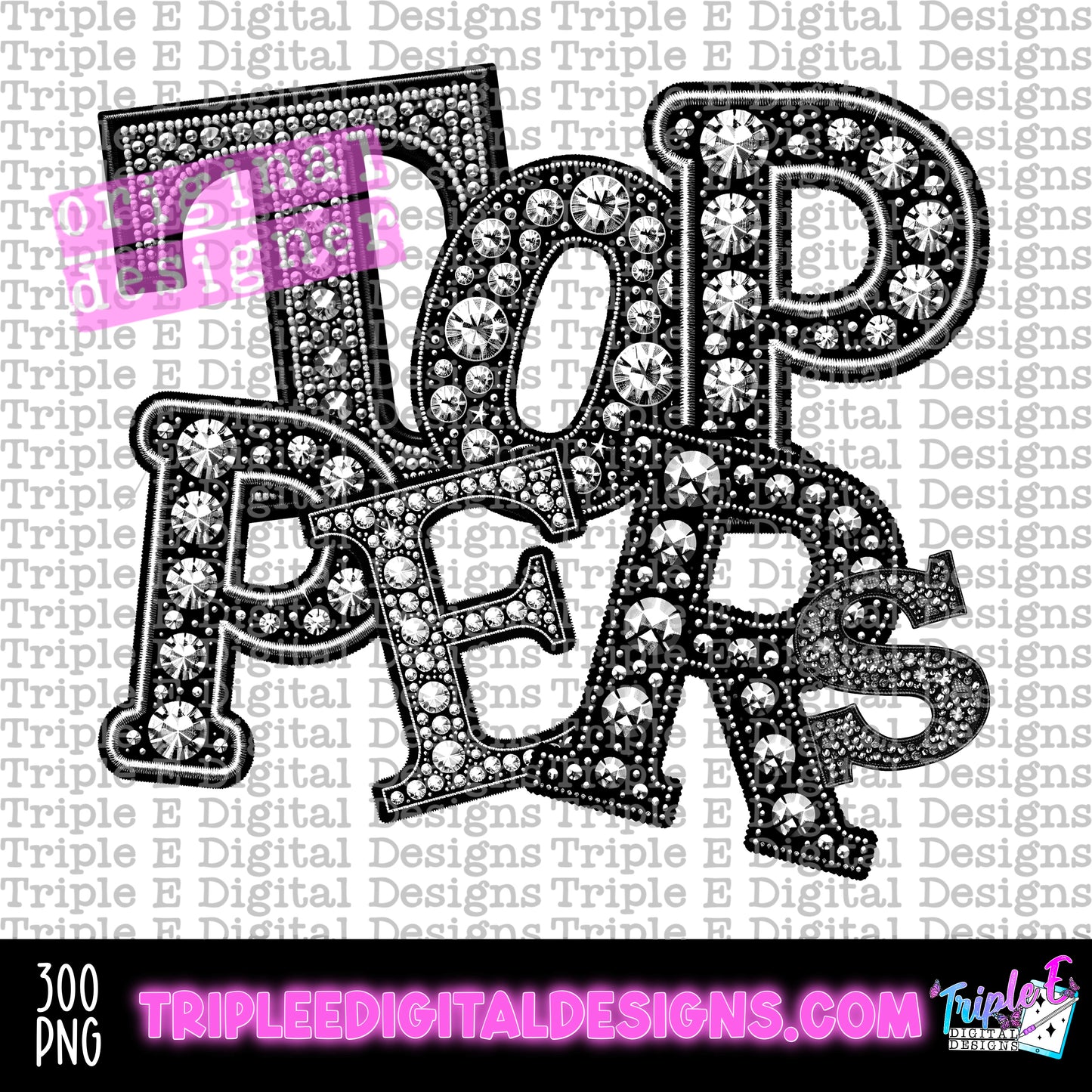 Toppers Rhinestone PNG Design