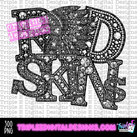 Redskins Rhinestone PNG Design