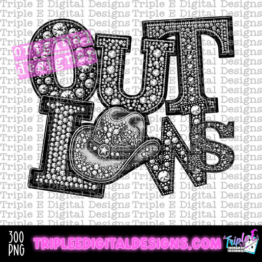 Outlaws Rhinestone PNG Design