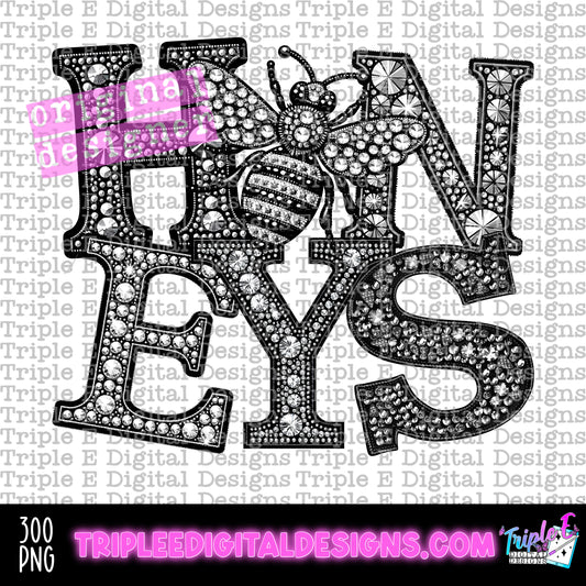 Honeys Rhinestone PNG Design