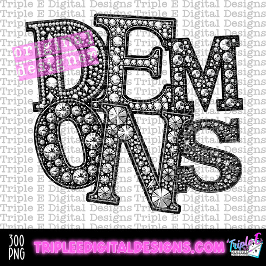 Demons Rhinestone PNG Design