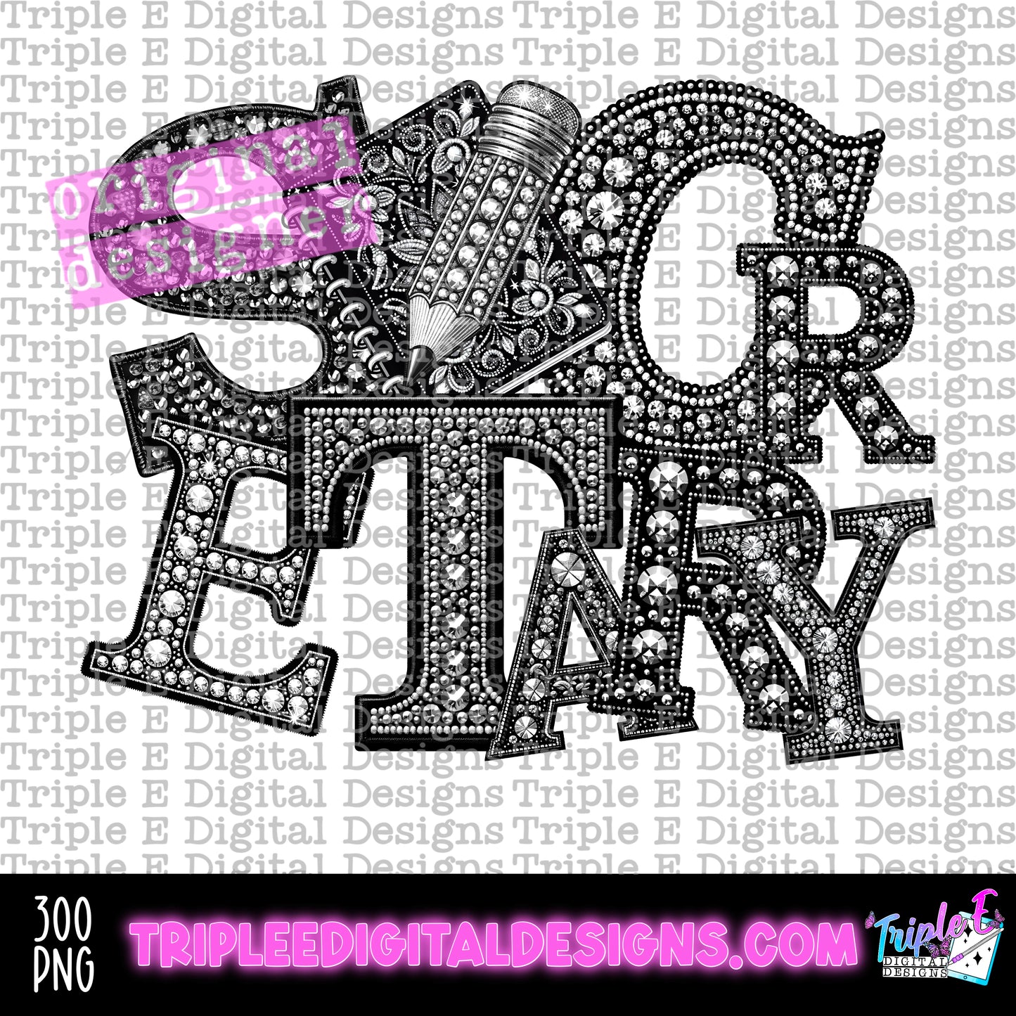 Secretary Rhinestone PNG Design