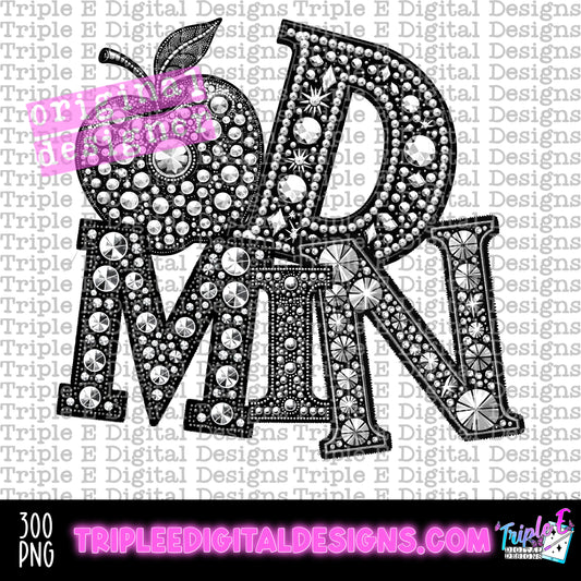 Admin Rhinestone PNG Design