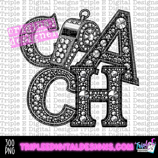 Coach Rhinestone PNG Design