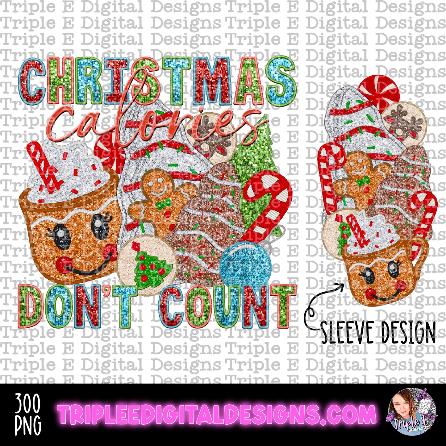 Christmas Calories Don't Count PNG Design