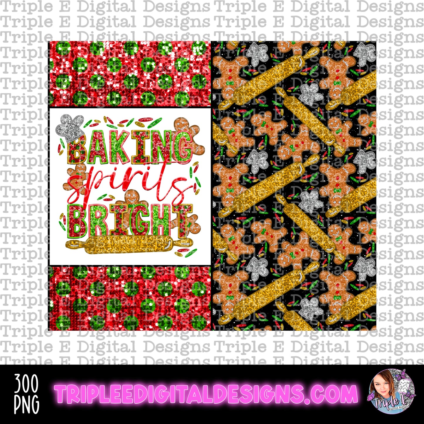 Baking Spirits Bright Tumbler PNG Design