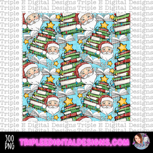 Christmas Books Seamless PNG Design