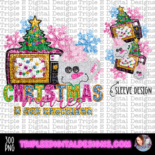 Christmas Movies & Hot Chocolate PNG Design